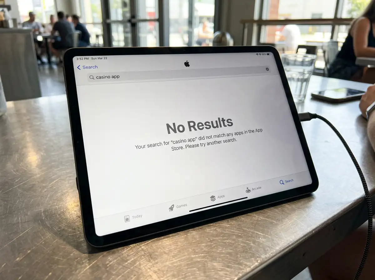 App store search showing no official Loki Casino application available