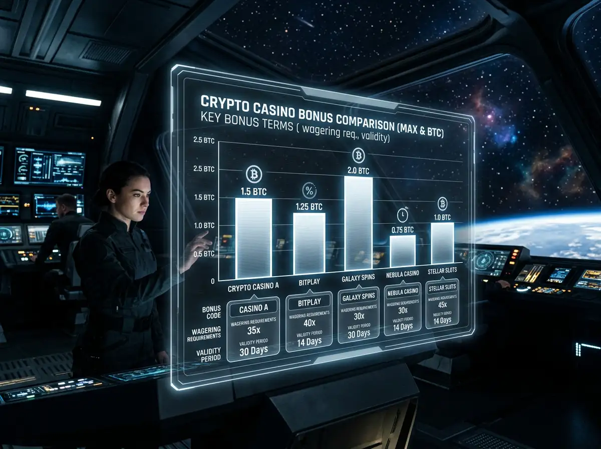 Crypto casino bonus comparison chart across competing operators
