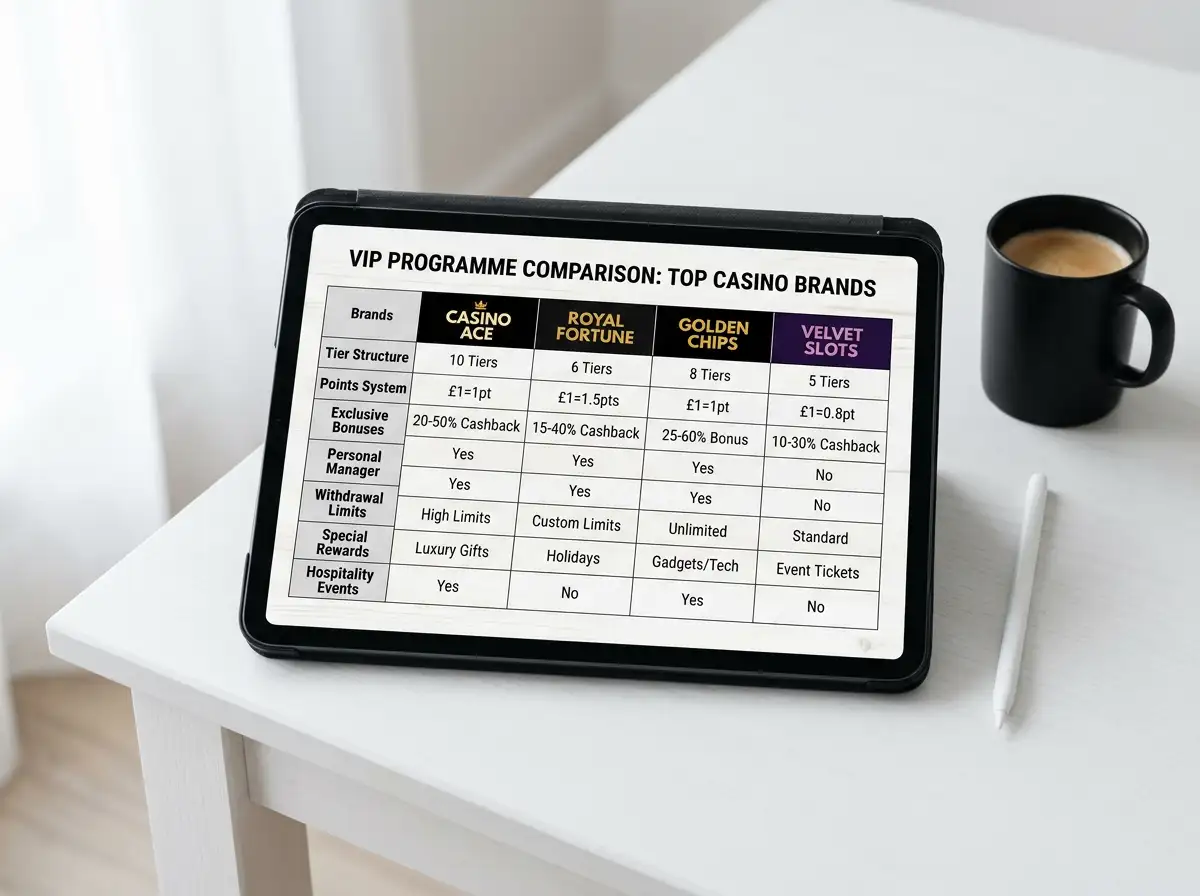 Comparison of VIP programmes across Dama N.V. casino network