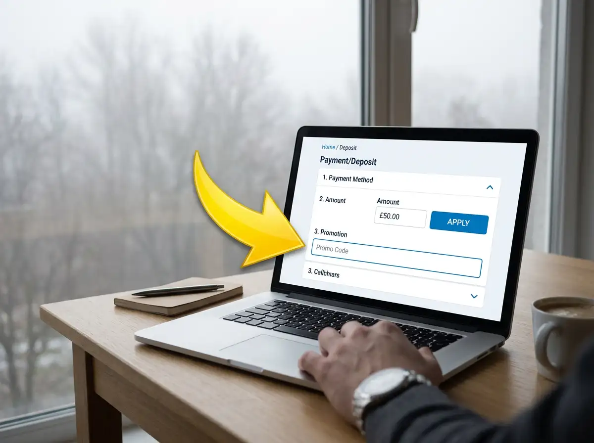 Step-by-step deposit process with promo code field at Loki Casino