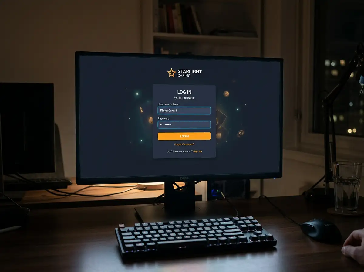 Loki Casino desktop login form with username and password fields