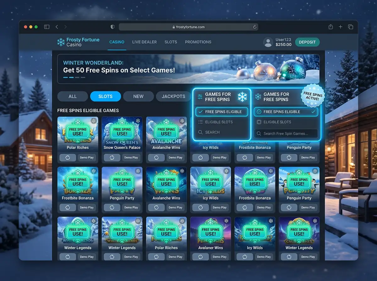 Slot lobby filter showing games eligible for Loki Casino free spins