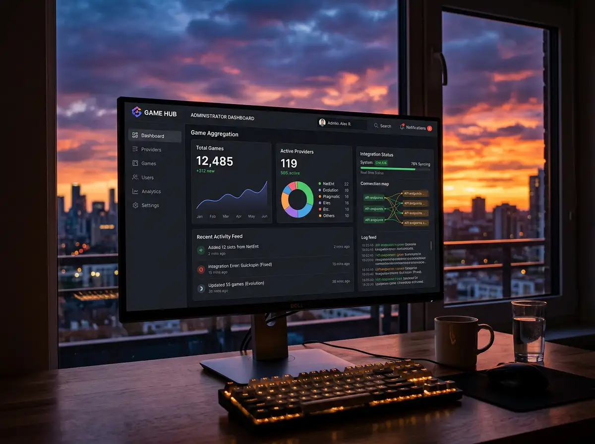 SoftSwiss game aggregation dashboard showing provider integration count