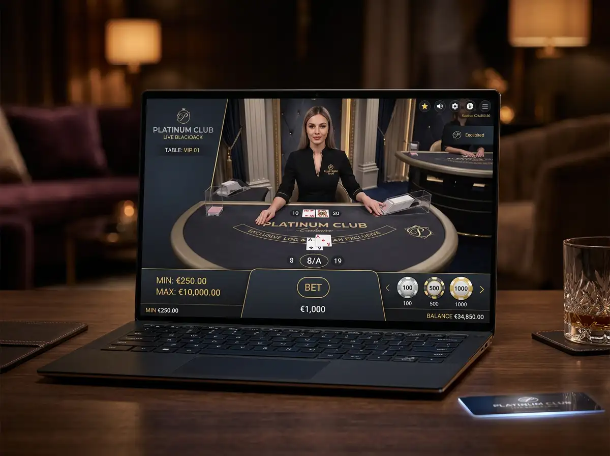 VIP high-roller live casino table with elevated betting limits