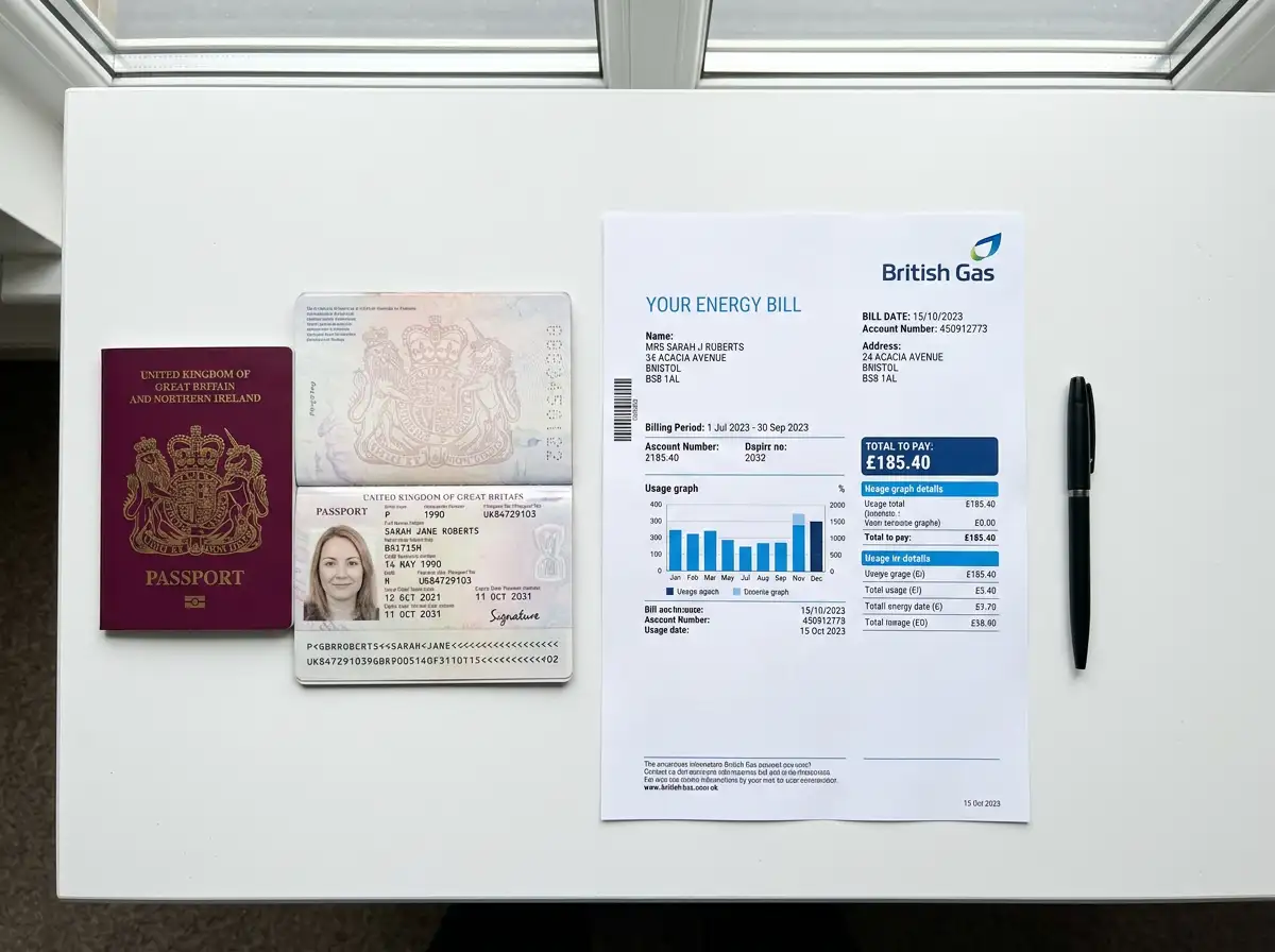 Passport document prepared for casino KYC identity verification