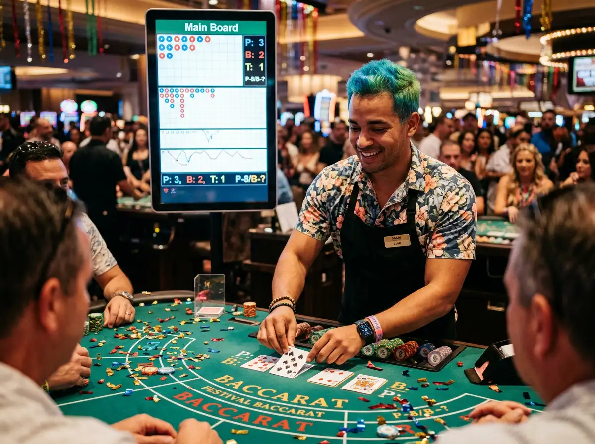 Live baccarat table with squeeze feature during card reveal