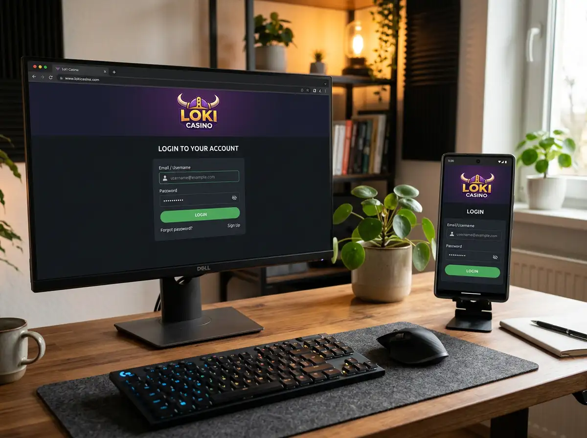Loki Casino login page access on desktop and mobile devices