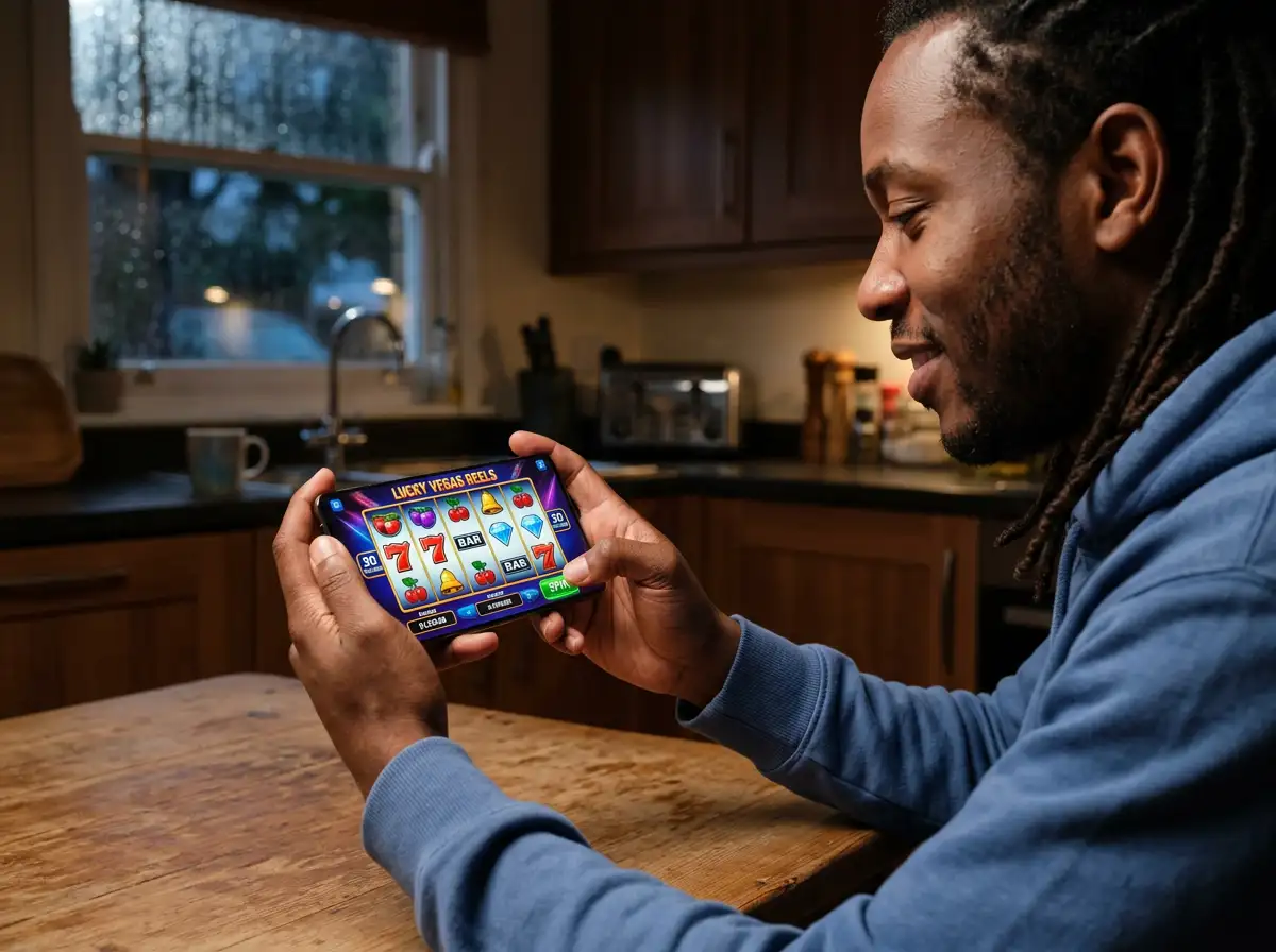 Slot game playing in landscape mode on smartphone at Loki Casino