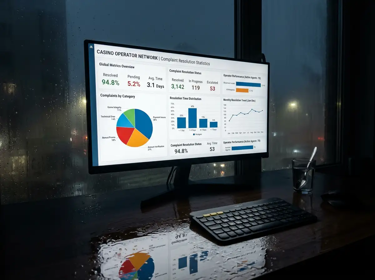 Player complaint resolution statistics for Dama N.V. casino network