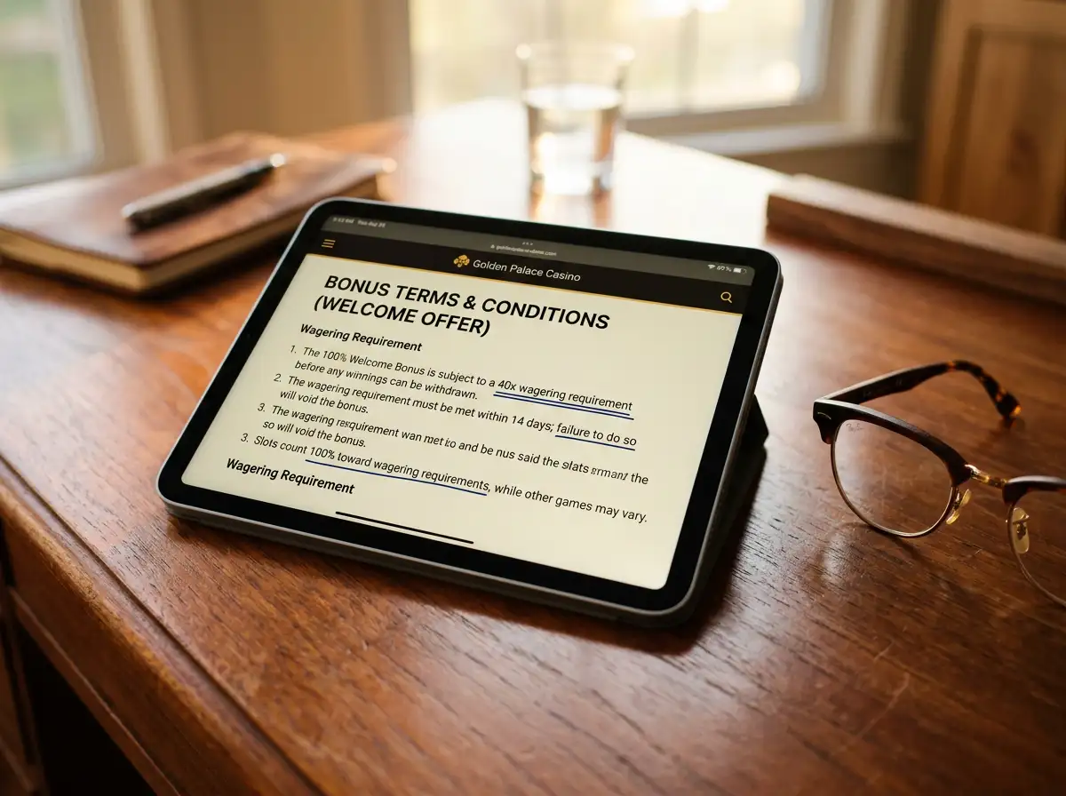 Terms and conditions page showing wagering rules for promo code bonuses