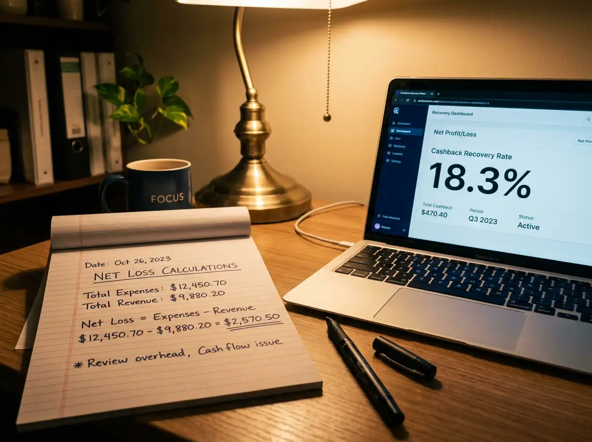 Net loss recovery rate calculation showing real cashback value
