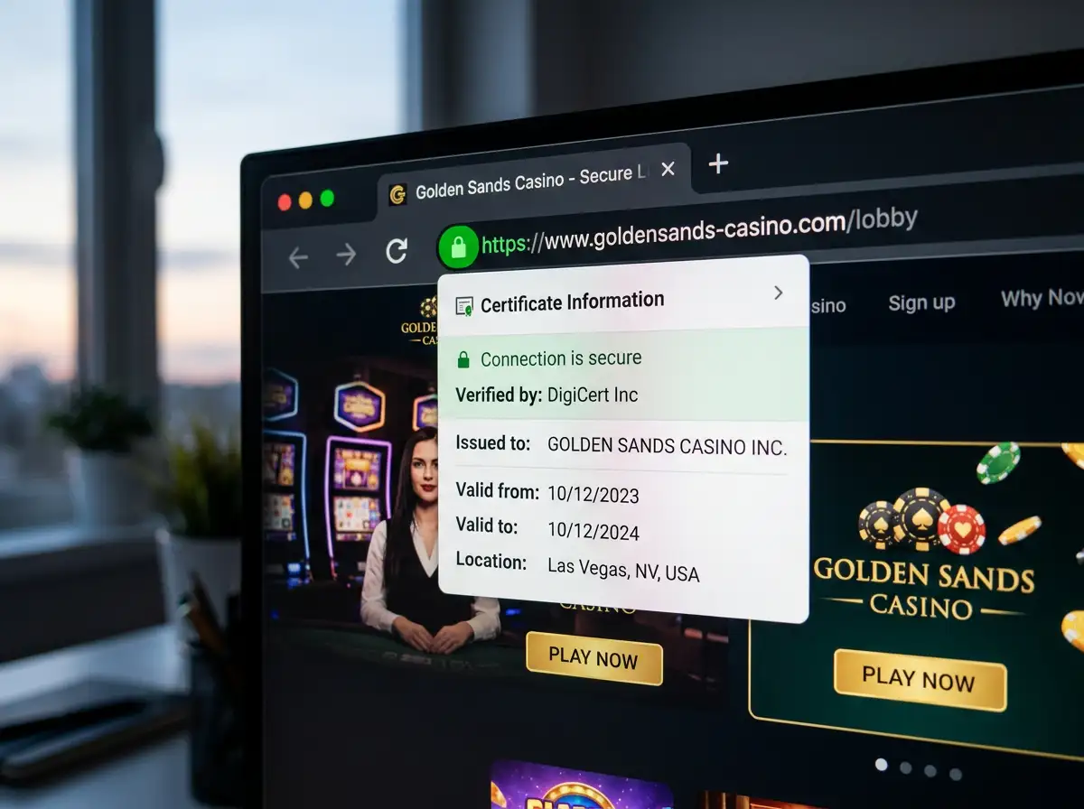 Browser SSL certificate inspection for Loki Casino cashier page