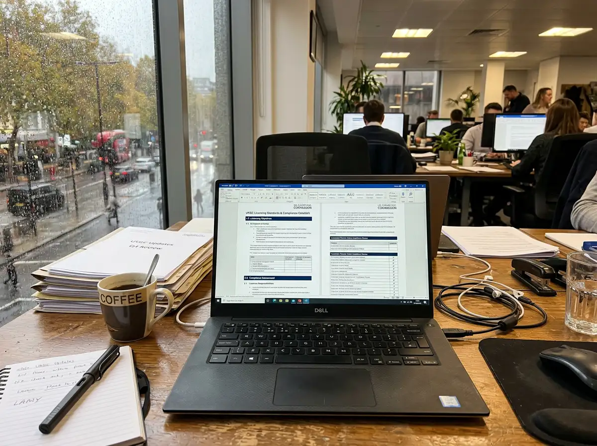 UKGC licensing standards document showing compliance audit requirements