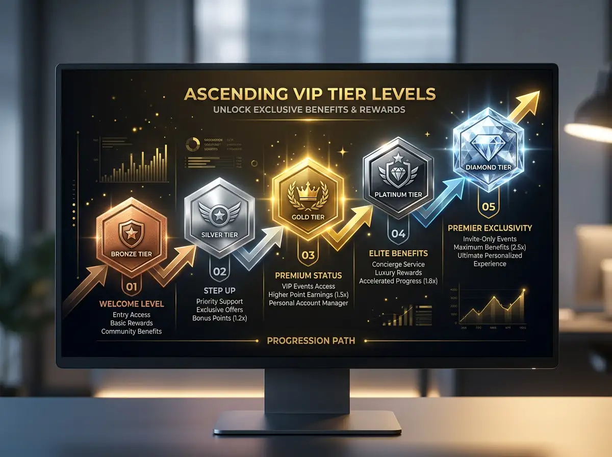 Visual tier progression from base level to highest VIP status at Loki Casino